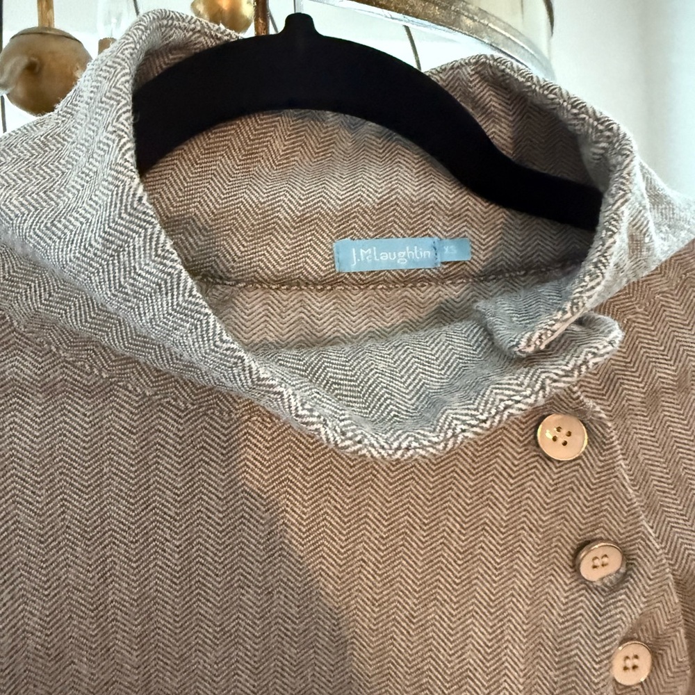 J. McLaughlin Herringbone Cowl Neck Sweater